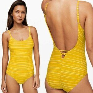 NWT Lululemon‎ Salt-Laced One-Piece Swimsuit Yellow 10 New With Tags Swim Boho